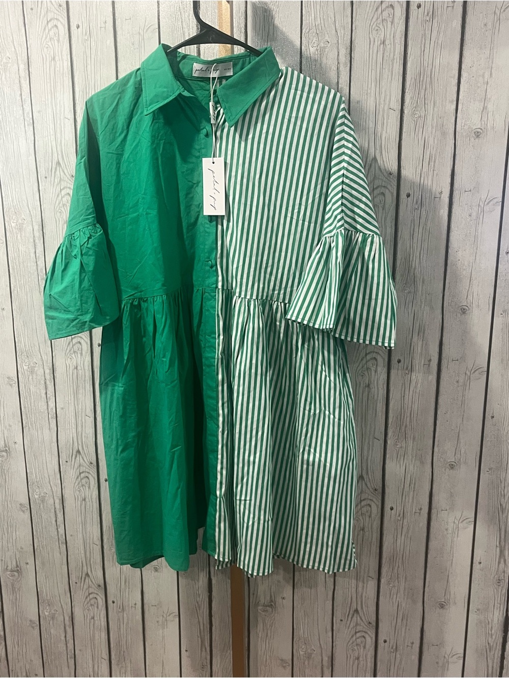 Petal & pup Women's Didi Frill Mini Dress Size Small NWT Green - Picture 3 of 11